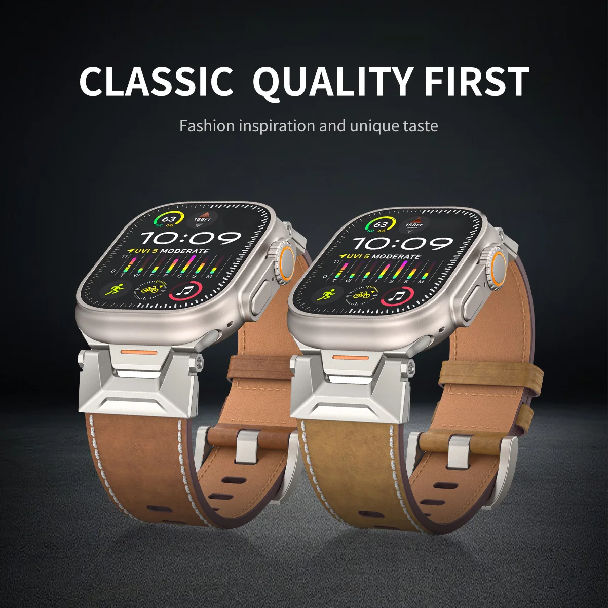 애플 워치 밴드용 쿨 메카 가죽 스트랩, 울트라 2 49mm 45 44 42mm, 코레아 팔찌, 아이워치 시리즈 9 8 7 6 5 4 Se 3