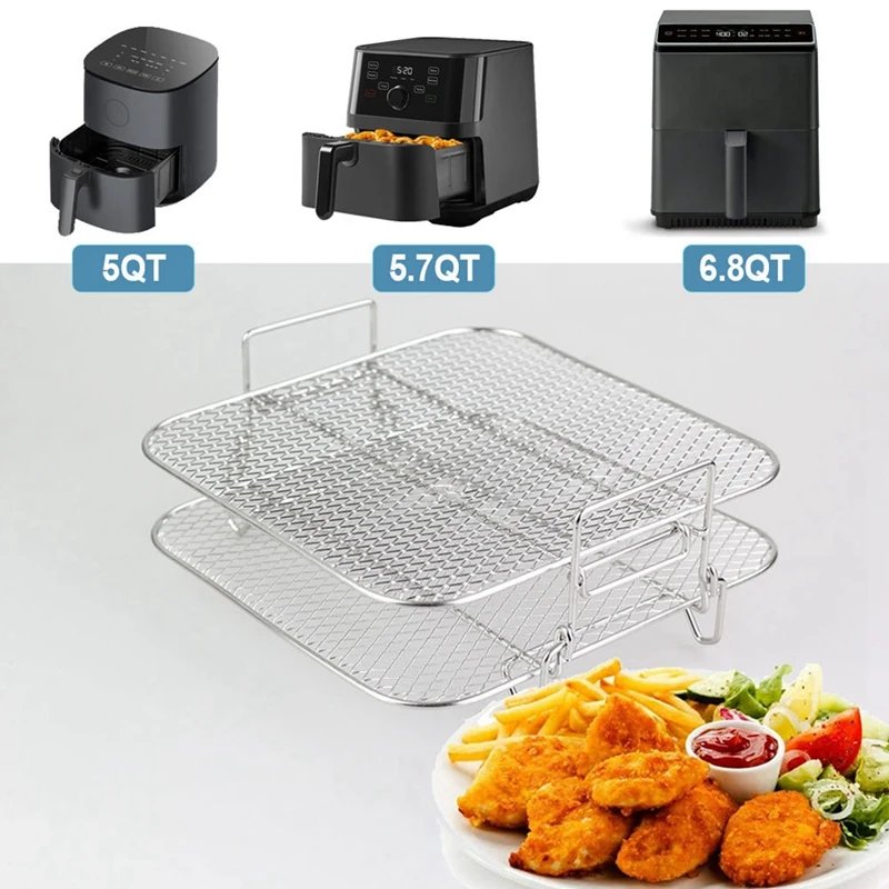 

Airfryers Holder Versatile Square Roasting Grill Air Fryers Holder 5QT/5.7QT/6.8QT