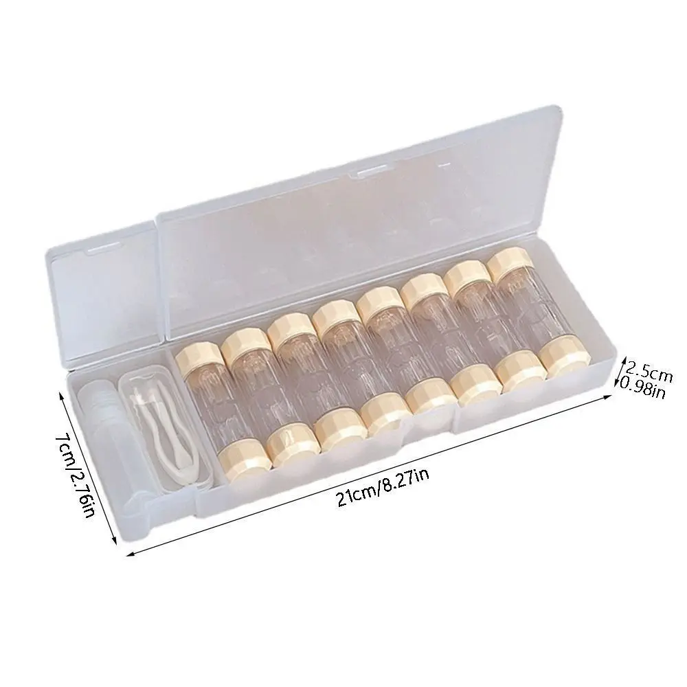 Stylish Portable Colored Contact Lens Case Set - 8-Piece Travel Container