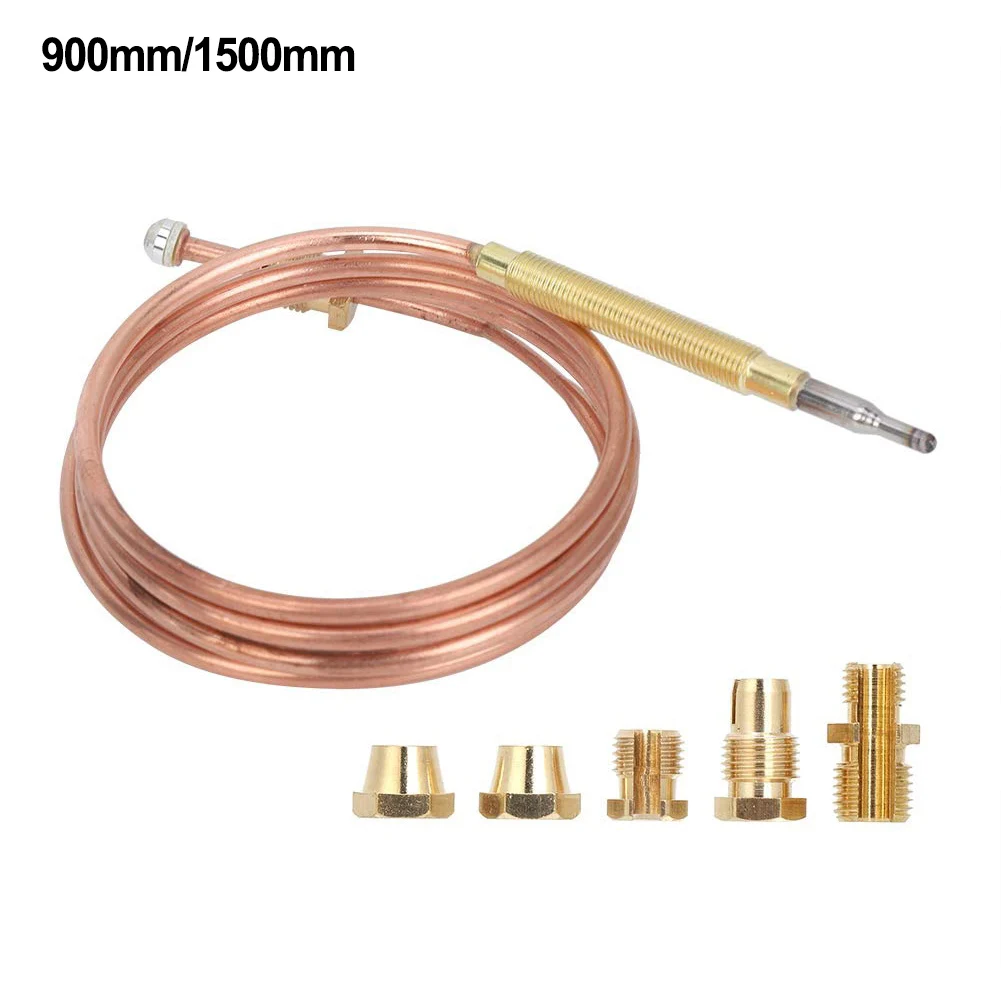 Burner Thermocouple Universal Kit 900mm 1500mm Gas Oven Range Fryer Temperature Probe Thermocouple Valve With 5 Nuts gas thermocouple valve