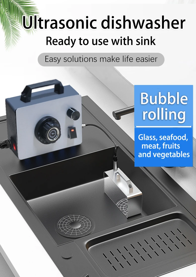 Description Picture 2 of item110V/220V Portable Sink Dishwasher Small Installation-free Automatic Household Vegetables,fruits,seafood,meat,Ultrasonic Cleaner