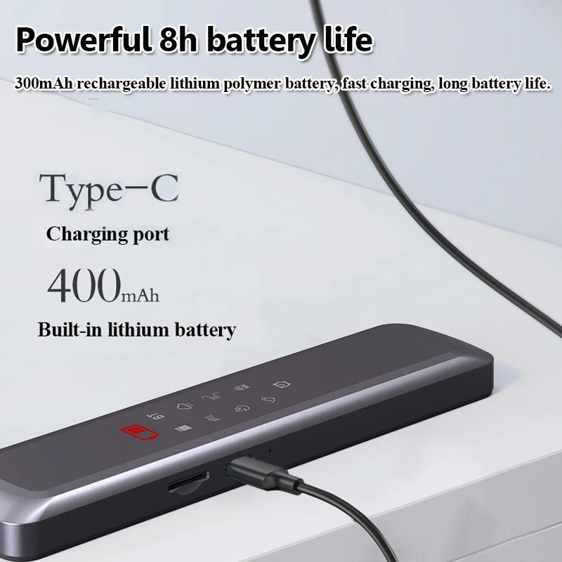 Under Pillow Bone Conduction Bluetooth Speaker White Noise Sleep Aid Soundbar with LED Display Timed Shutdown TF Card Music Play