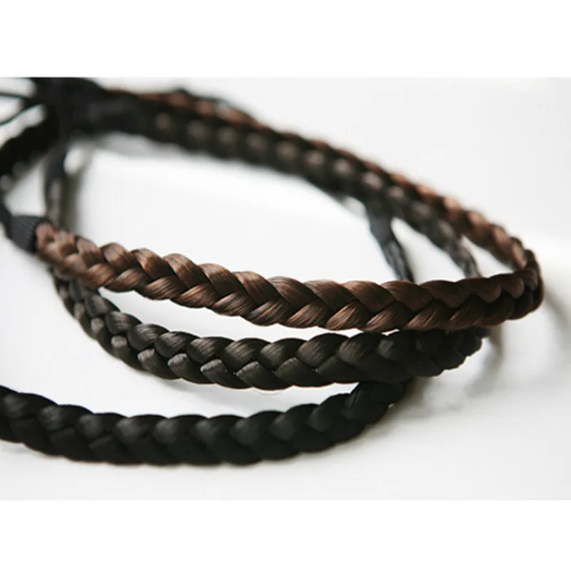 

Retro Lazy Wig Twist Braided Headband For Women Wear Braids Strap Synthetic