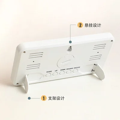 LCD Digital Wall Clock Mute Desktop Battery Powered LED Electronic Alarm Clocks Temperature Sensor Bedroom Indoor Wall Clocks digital wall clock