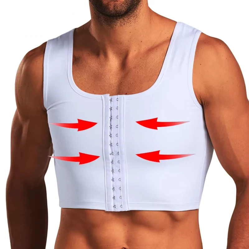 Men's Faja Compression Corset Vest Slimming Undershirt Male Corset Tank Tops Hide Gynecomastia Chest Binder