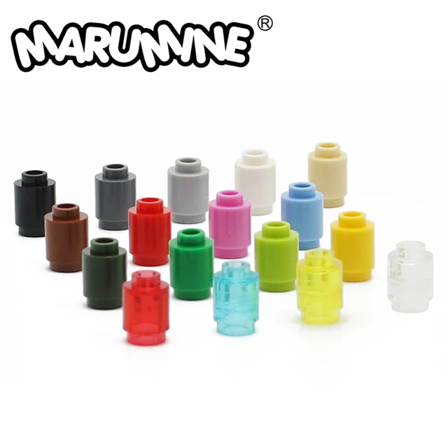 Marumine 1x1 Round Cylinder Bricks 100PCS Technology Changeover Catch Parts 3062 30068 Assemble Particles Building Blocks 1