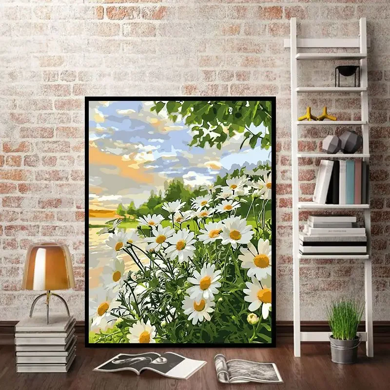 

22334-Tulip diy Цифровая акриловая Цветочная живопись взрыв ручная работа пейзаж живопись