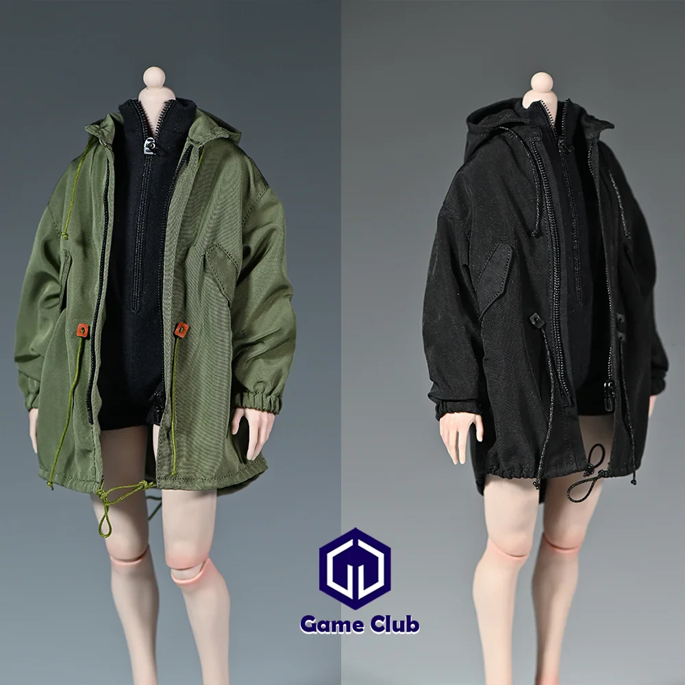 

1/6 Female Mid Length Version Trench Military Green Loose Zipper Coat Adjustable Tightness Jacket For 12in Action Figures Body