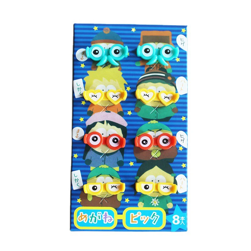 Fork Spoon Set Baby Cutlery 8pcs Cartoon Glasses Fruit Mini Children Snack Cake Dessert Toothpick Bento Lunches Party
