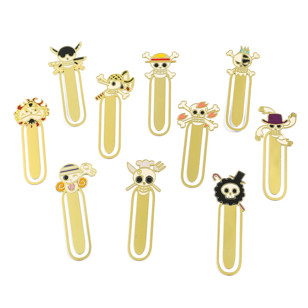 Anime Skull One Piece Metal Segnalibro Flag Sign Creatività Strumento Di Lettura Cancelleria Segnalibro Fan Raccogliere Souvenir Per Studenti