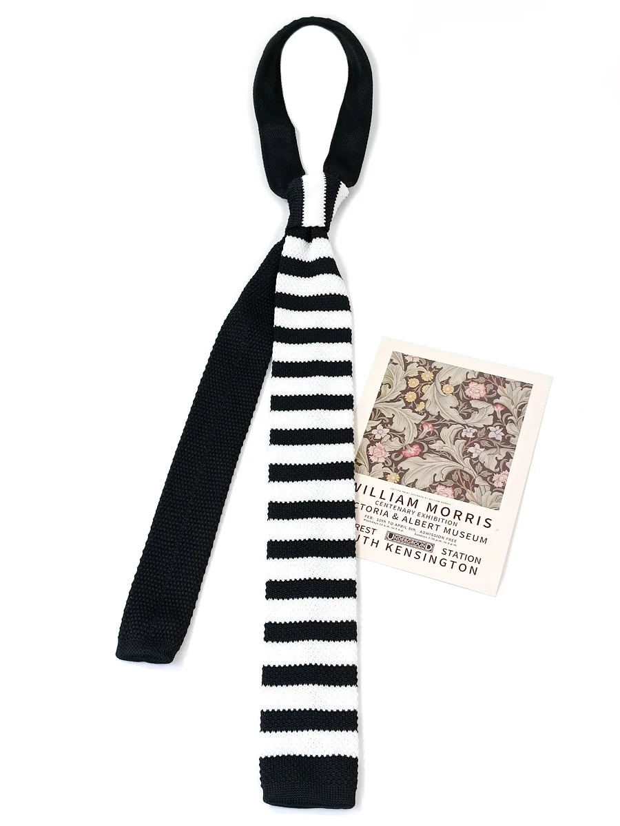 Neue britische Freizeit-Strickkrawatten für Herren, schmal, flach, 6 cm, gestreift, für College-Jungen und -Mädchen, Hemd-Accessoires, Anzugkrawatte – Detail 8