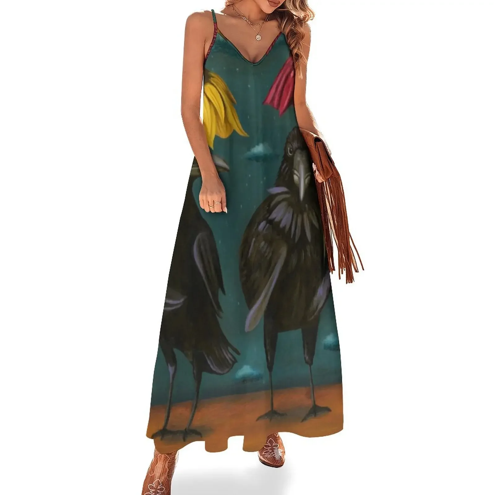 

Ravens Rain Sleeveless Dress women dress long sleeve dress