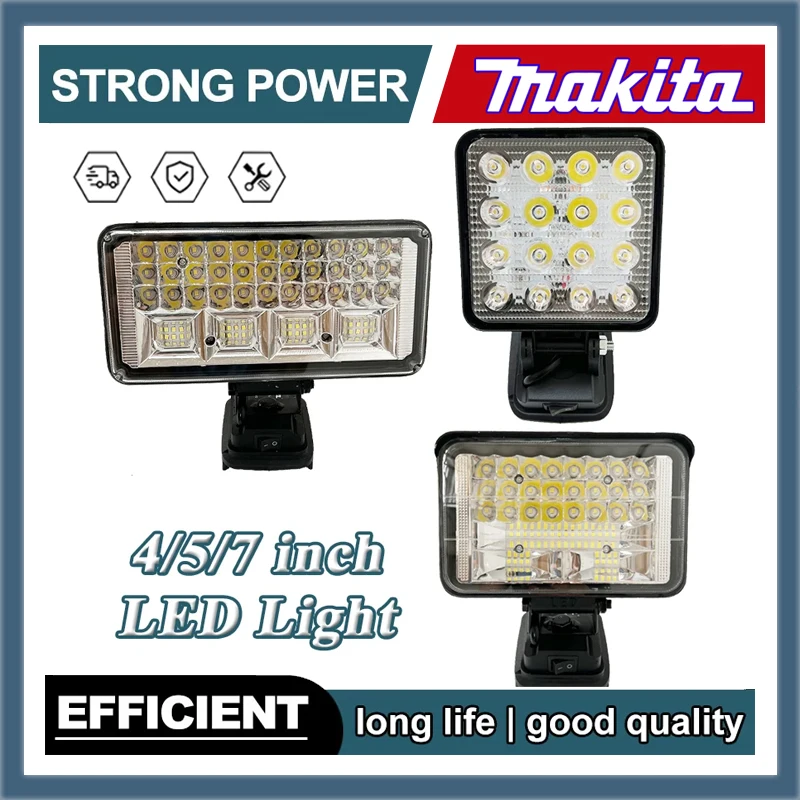4/5/7Inch Led Light Portable Spotlights Fishing Cordless Outdoor Work Handheld E