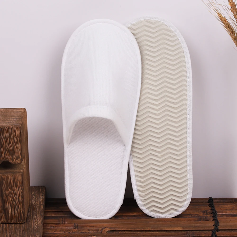 1 Pair Hotel Slippers Men Womens Top Quality Velvet Travel Disposable Cotton Home Hospitality Shoes Cheap SPA Guest Slides 2