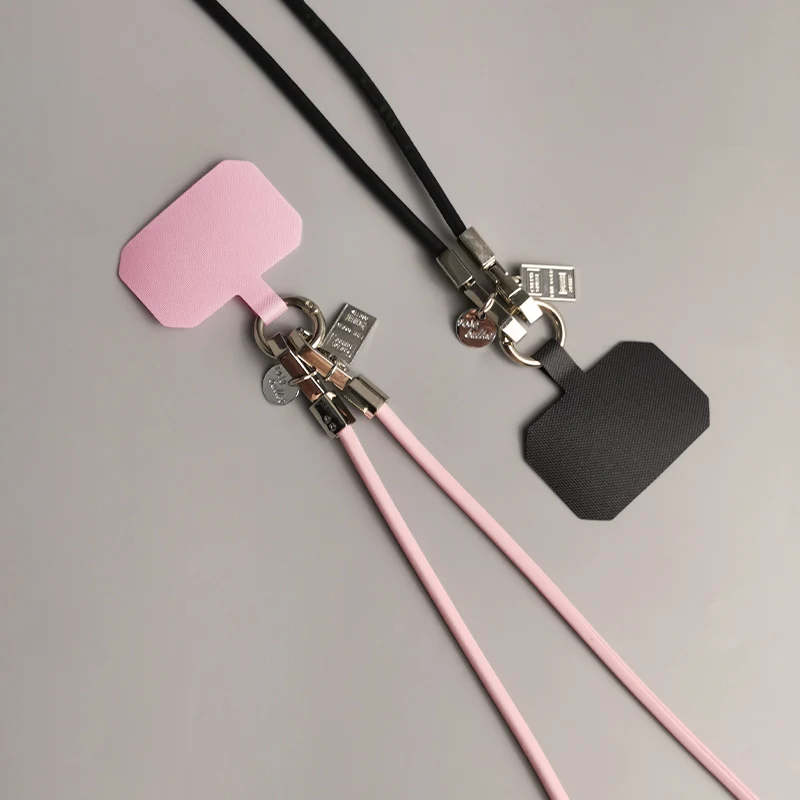 Cordão Longo do Telefone Móvel com Clipe de Couro Alça Universal Cor Sólida Simples Backable Anti Perda Crossbody - Image 2