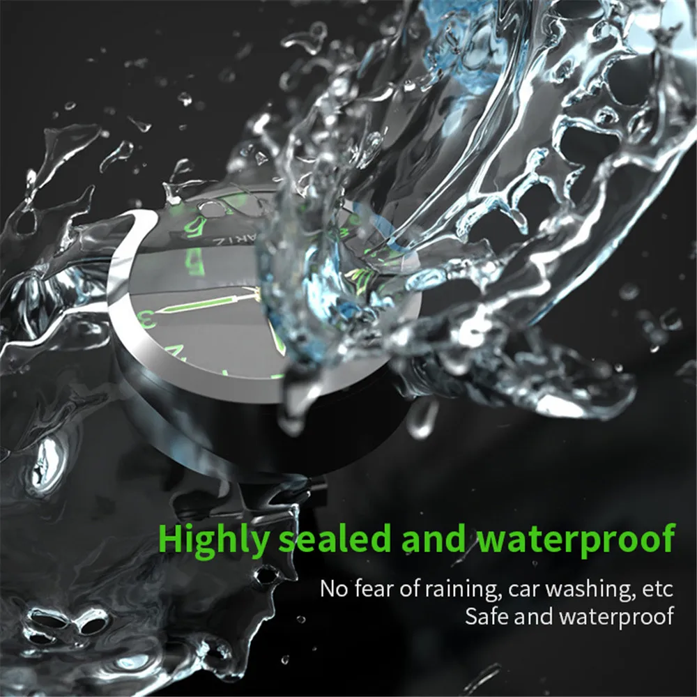 Motorcycle Handlebar Clock Durable Stainless Steel Refit Night Vision Waterproof Shockproof Buckle Watch For Motobike Bicycle