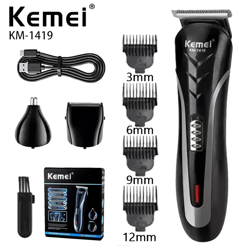 Kemei KM-1419 ماكينة قص الشعر الكهربائية القابلة ل...