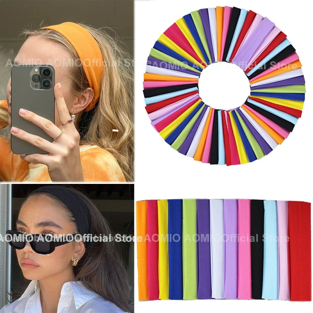 Cintas para el pelo de Yoga para hombre y mujer, cintas elásticas  deportivas de Color sólido, para el sudor, Unisex, novedad de 2022 -  AliExpress