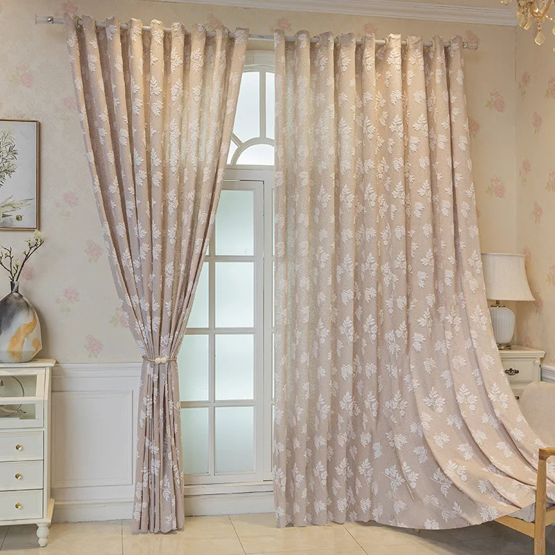 ModernFreshCurtainsforLivingRoomPinkSemiShadingCortinaThree