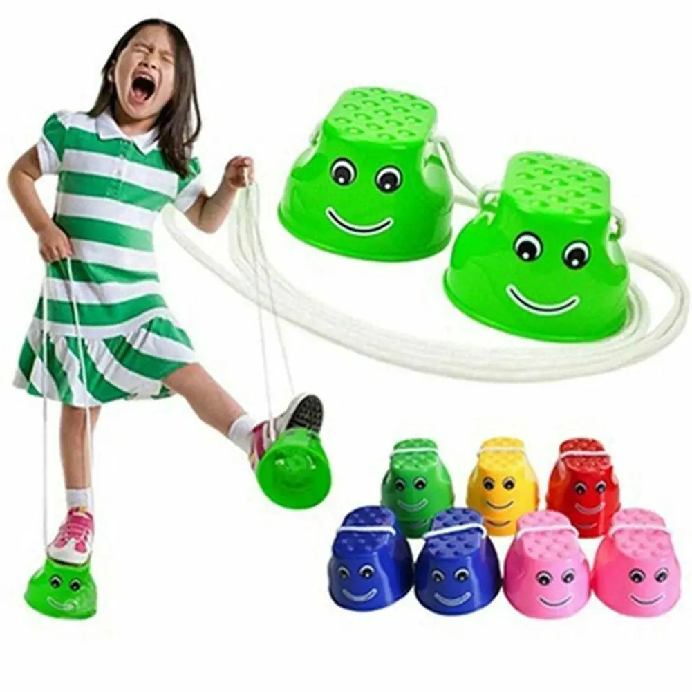 1 Pair Plastic Walker Stilt Shoe Children Outdoor Fun Sports Walker Walk  Balance Training Toys Kindergarten Teaching Aids DDJ