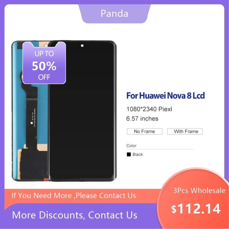 

3 шт., сенсорный ЖК-экран для Huawei Nova 8