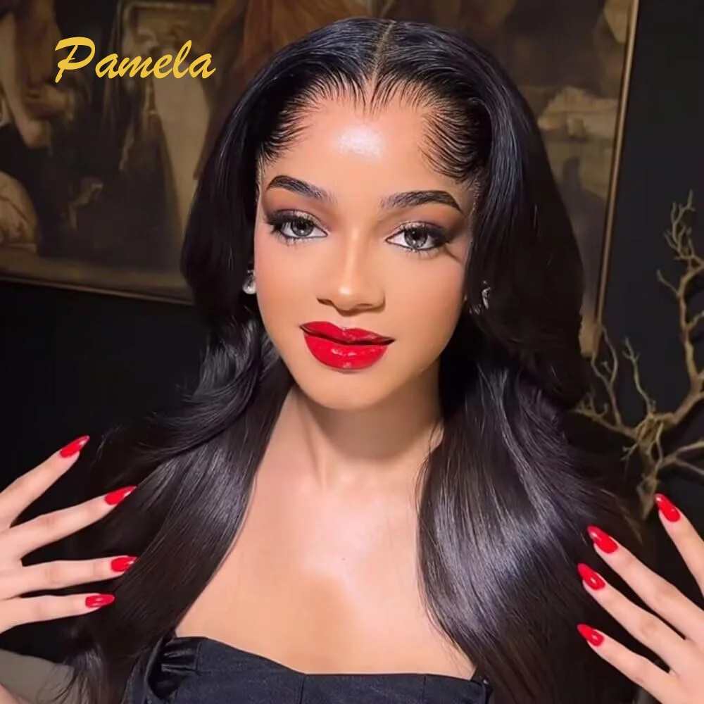 Lagos Hairline 13x6 Invisible HD Lace Frontal Wigs 250 Density Loose Deep Wave Human Hair Glueless Wigs Preplucked Ready To Wear