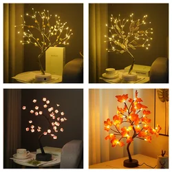 Lampe Led féerique en forme d'arbre de noël, alimentée par batterie, alimentée par USB, idéal pour une table d'étude, une chambre ou un bureau, luminaire décoratif idéal pour les vacances 
