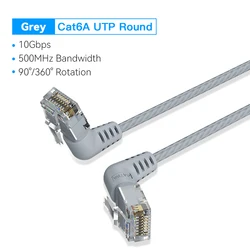 Vention High-Speed Rotating Slim Ethernet Cable - 1M (360 Rotation Grey)