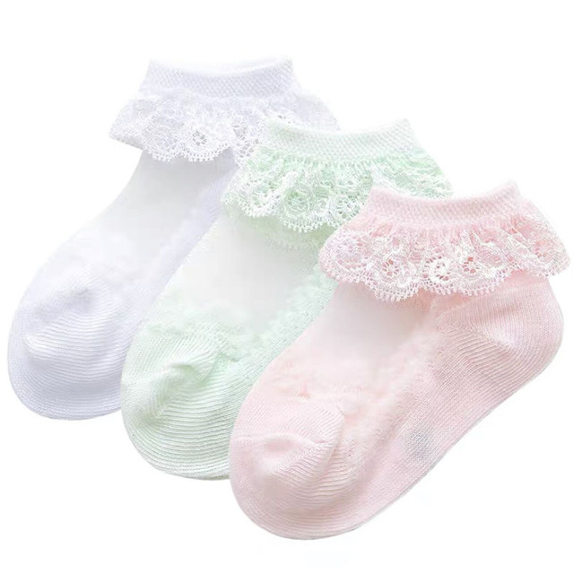 Princess Cotton Socks Lace Socks Soft Ruffled Summer Breathable 1-12Years