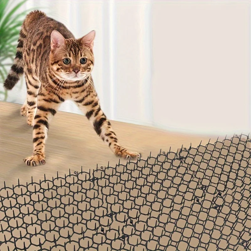12pcs Cat Repellent Mat, Anti-cat Cushion, Staircase Balcony Gardening Anti-cat Cushion, Plastic Net To Drive Away Cats
