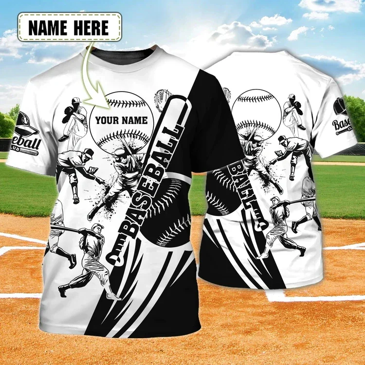 Sommer Mode Herren t-shirt Personalisierte Rote Baseball 3D Gedruckt Unisex T-shirt Für Baseball-Spieler Geschenk Harajuku T-Shirt DW200 – Detail 11