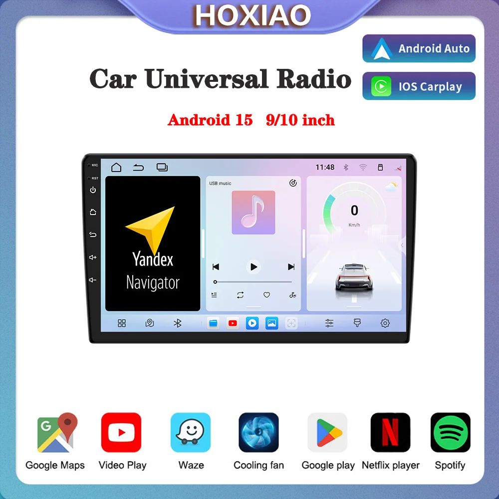 Universal 2Din Radio coche Android 15 GPS Carplay reproductor Multimedia automático para Toyota Volkswagen Hyundai Kia Suzuk Nissan Honda Audi 1
