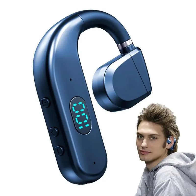 

Handsfree Earpiece Sweat Resistant Open Ear Earphones 5.3 Wireless Headphones Hands-Free LED Display HIFI Sound For Sport