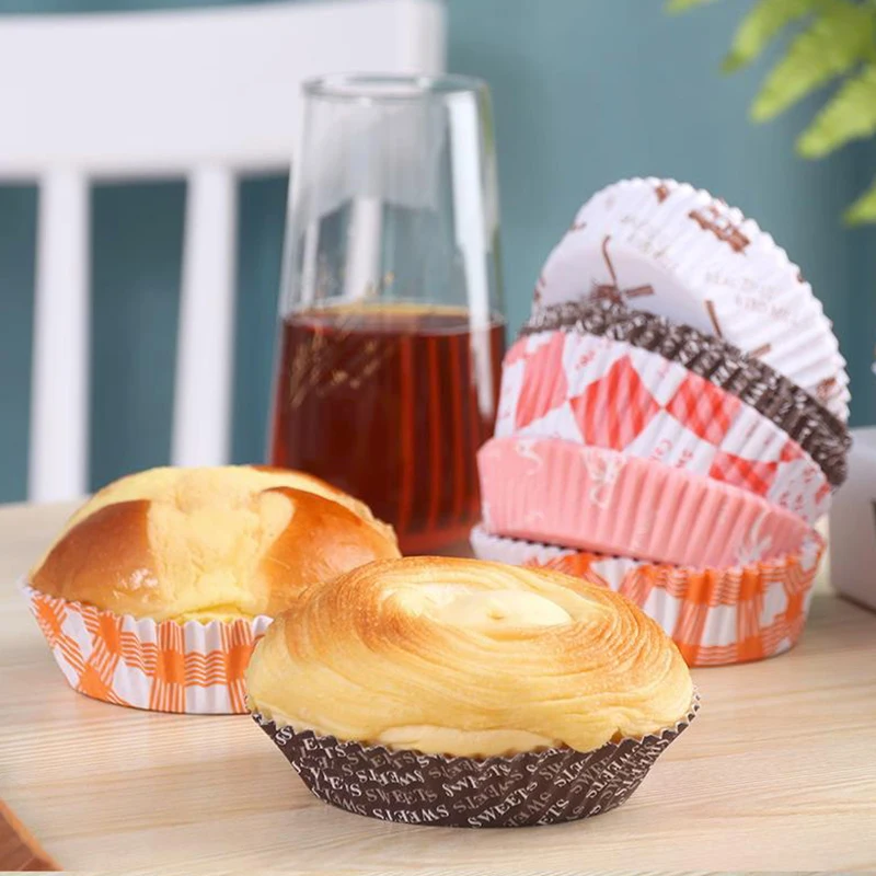 Jihuoo 100 Pirottini Per Cupcake A Tulipano – Carta Da Forno – Diametro 8 Cm, Altezza 8 Cm – Naturali E Marroni – Per Muffin E Torte