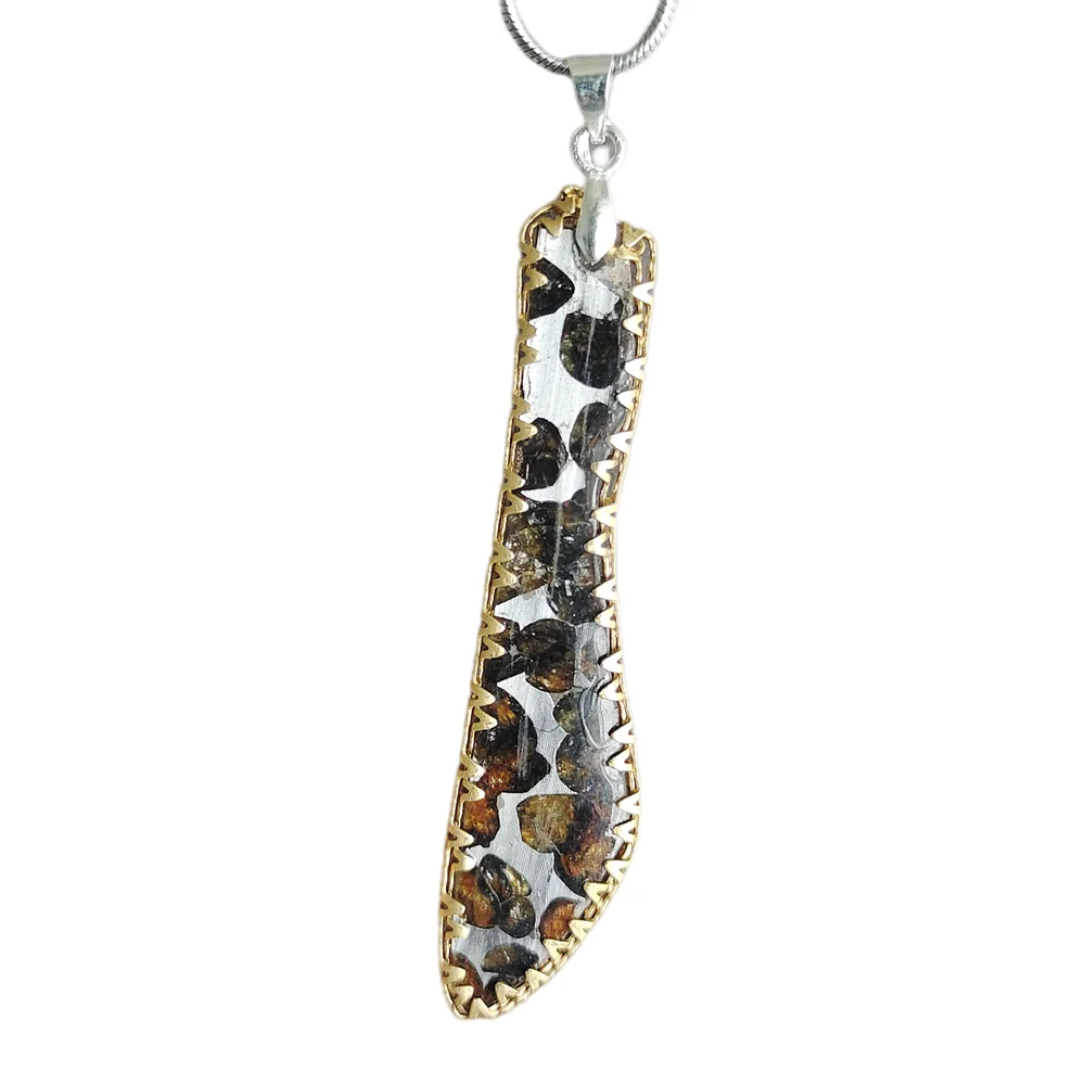 

Brenham Olive Meteorite Pendant Natural Olive Meteorite Material Pendant Gift Collection - CB140