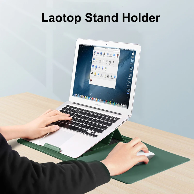 Pasta Portátil para Macbook Pro Air 15.4 13.3 13 12 11 Bolsa de Laptop pu Manga de Couro Bolsa Destacável para Notebook - Imagem 2