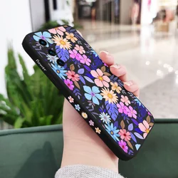Vibrant Showy Flowers Liquid Silicone Phone Case for Mate30 (Black 1)