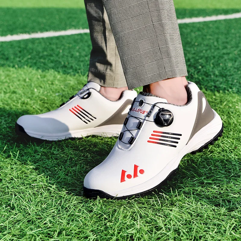 Zapatos De Golf Profesionales Para Hombre, Zapatillas Con Picos De Golf Resistentes Al Agua, Color Blanco y Negro, Entrenadores