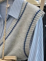 ay V-Ne Knitted Vest Women's Faion Spring Autumn New Sle Layering Sweater European Sle Commute Regular Length