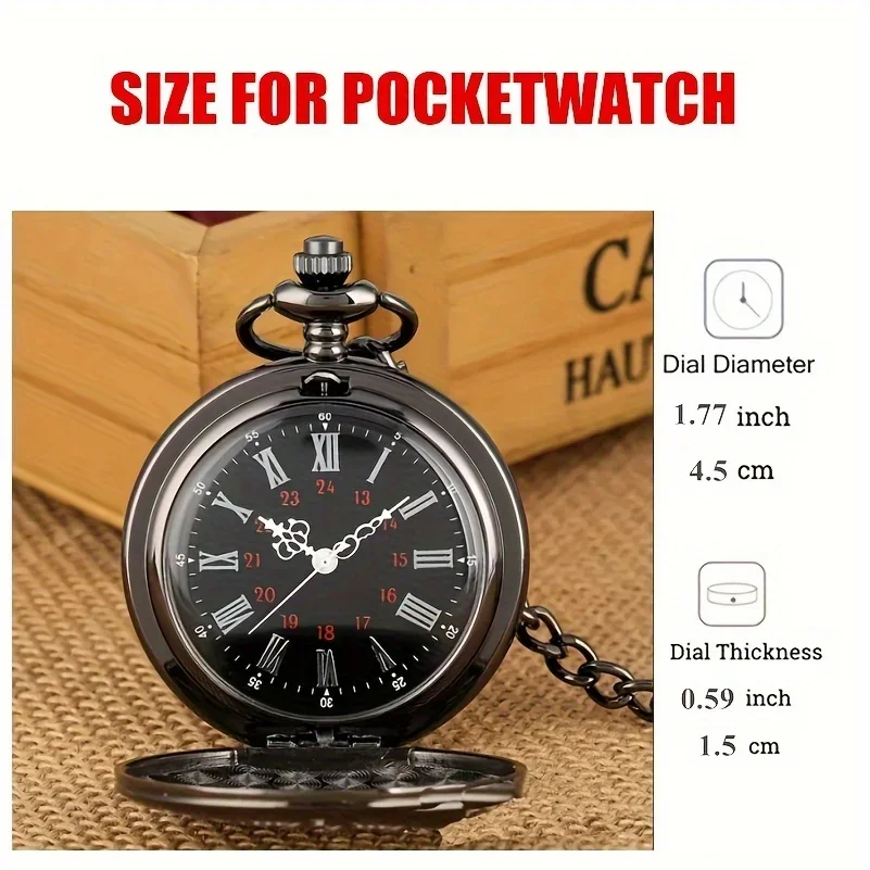 1pc To My Husband Engraved Lettering Retro Chain Quartz Pocket Watch Best Gift For Husband