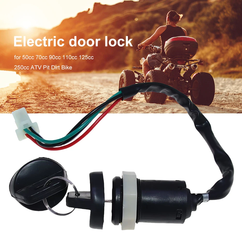 Ignition Key Universal Ignition Key Switch with Wire Motorcycle Replacement Parts for 50cc 70cc 90cc 110cc 125cc 250cc ATV