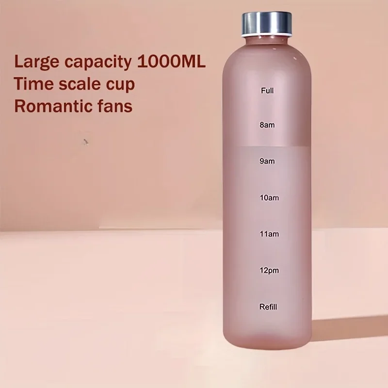1000ml/33.82oz Portable Sports Water Cup Schedule Mark Solid Color Bottle GYM Camping Hiking School sports water bottle portable water bottle portable water jug sports water bag