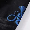 Men's Slim Fit Jeans Frayed Ripped Hole Patchwork  Snake Embroidery Denim Pants Streetwear Hip Hop Small Leg Jeans Trousers Male 6