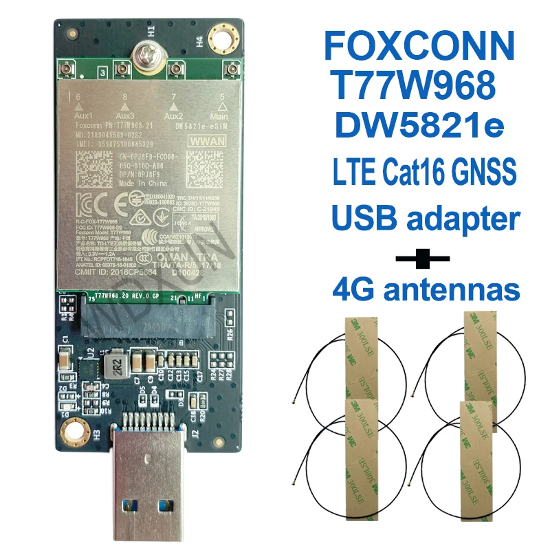 T77W968 DW5821e DW5821e-eSIM LTE Cat16 GNSS 5G WWAN 카드 모듈, 위도 5420 5424 7424 견고한 위도 7400/7400, 투인원