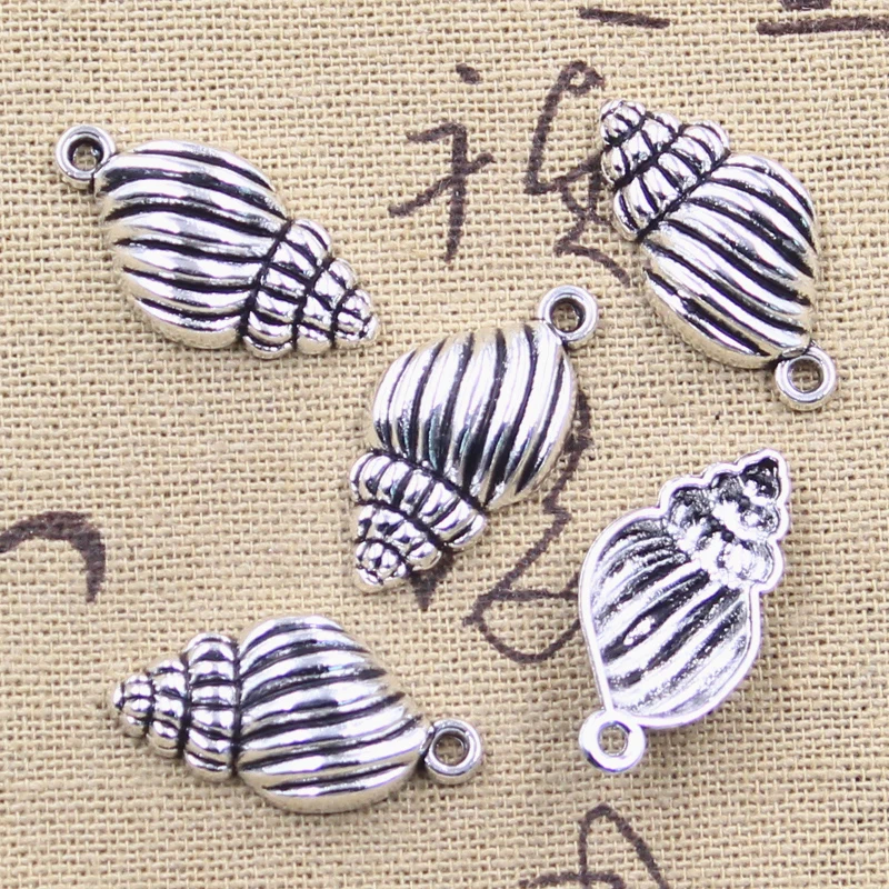 

20pcs Charms Shell Conch 25x13mm Antique Silver Color Pendants DIY Crafts Making Findings Handmade Tibetan Jewelry