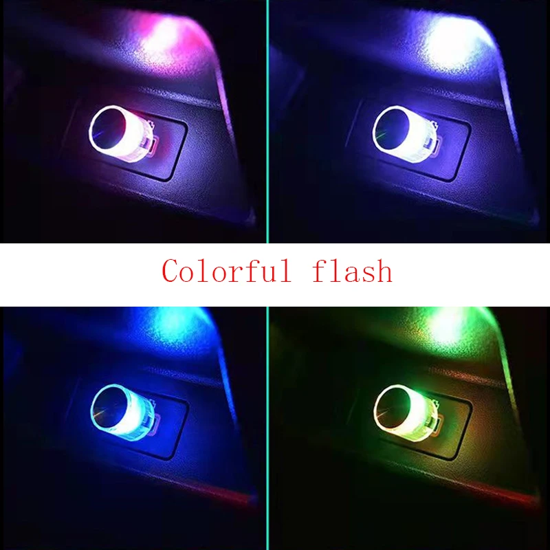 Compact USB Car Interior LED Ambient Light - Colorful & Portable Atmosphere Lamp