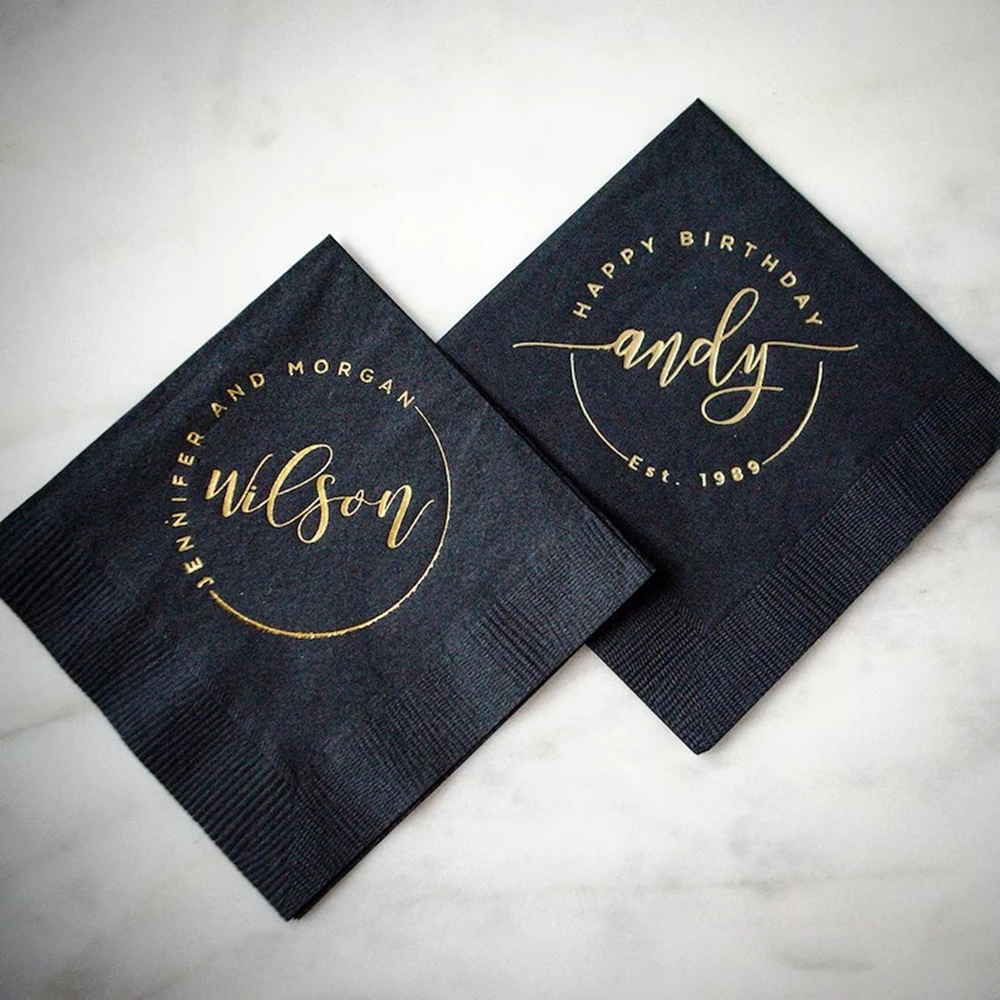 

Modern Monogram Napkins, Last Name Wedding Napkins, Gold Foil Napkins, Birthday Cocktail Napkins, Personalized Napkins, Wedding