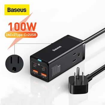 Baseus 100W GaN3 Pro Desktop Charger Power Strip Charging Station Fast Charger For iPhone 14 13 12 Pro Max Xiaomi Samsung Laptop 1