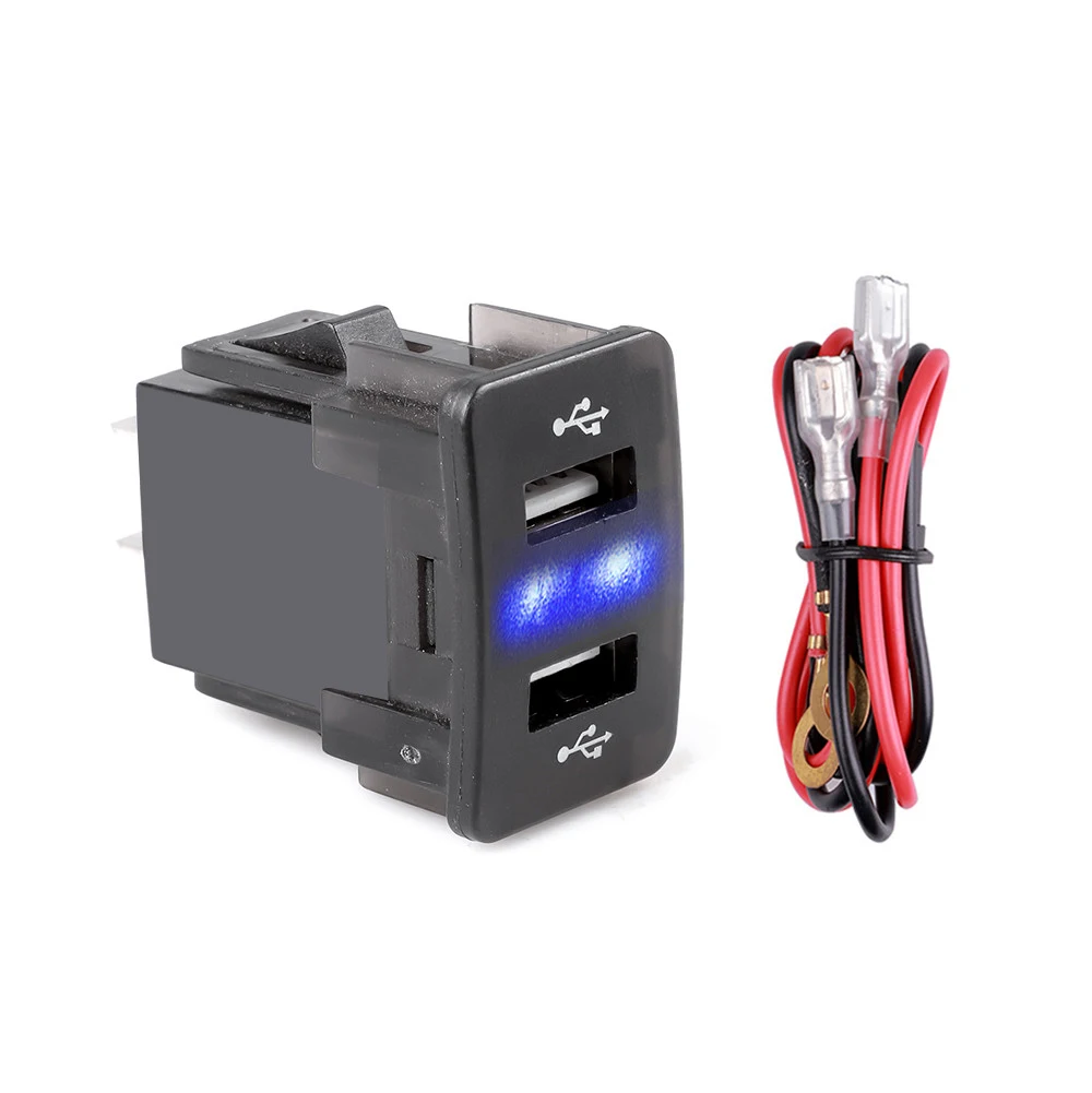 Автомобильное зарядное устройство с двумя USB-портами 36 мм * 24 2 1 А + автомобильный