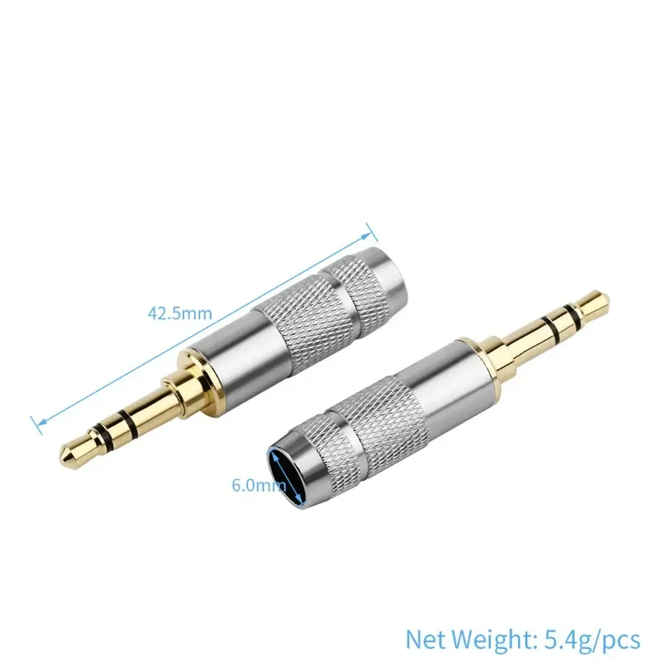 DIY 3.5mm 잭 오디오 플러그 3 4 극 스테레오 3.5 이어폰 잭 스피커 터미널 납땜 5.8mm Hifi 헤드폰 업그레이드 케이블
